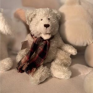 Vintage Boyds Plush Bear Puppet, Christmas Polar Bear, White Plush